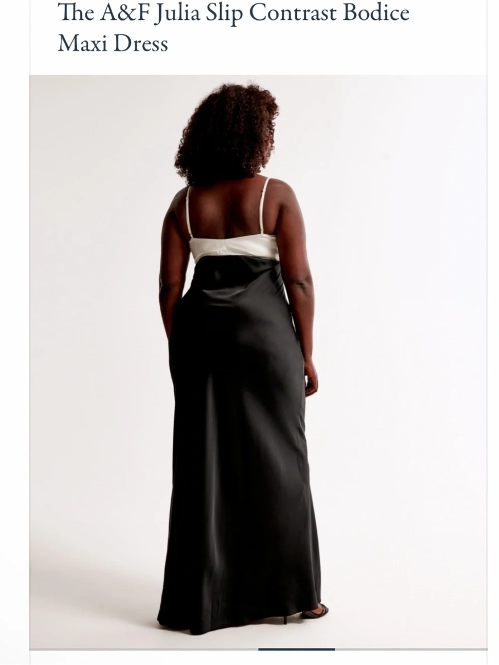 A&F Julia Slip Contrast Bodice Maxi Dress - Black & White